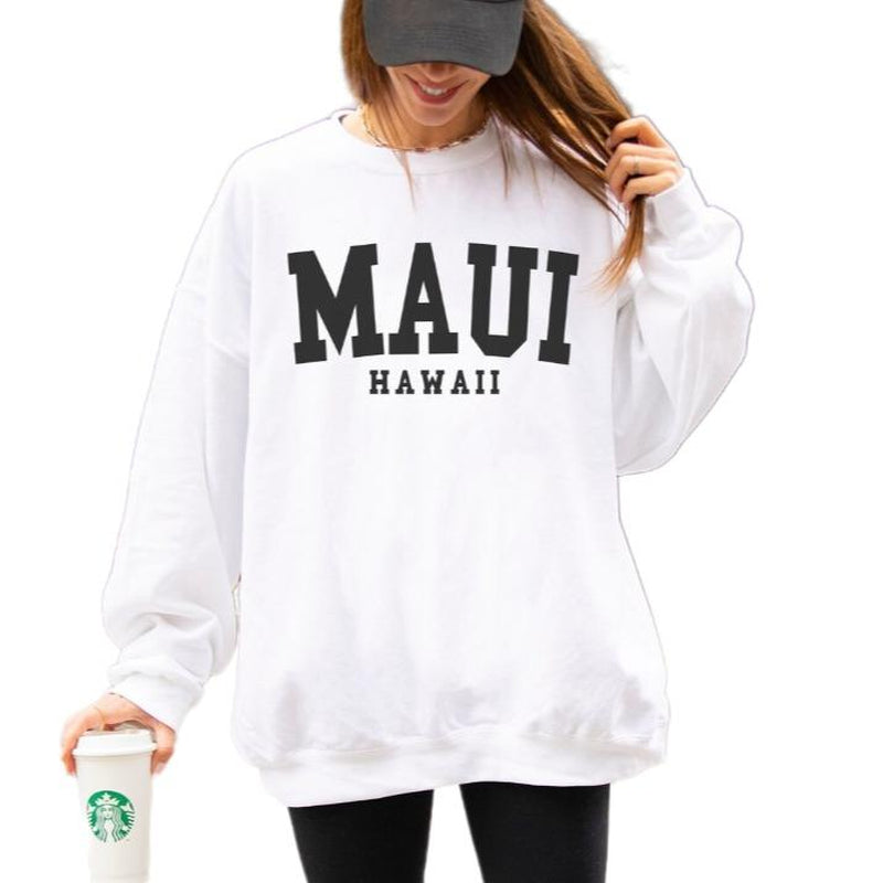 Maui Hawaii Sweatshirt, Trendy Preppy Sweatshirt, Aesthetic College Crewneck