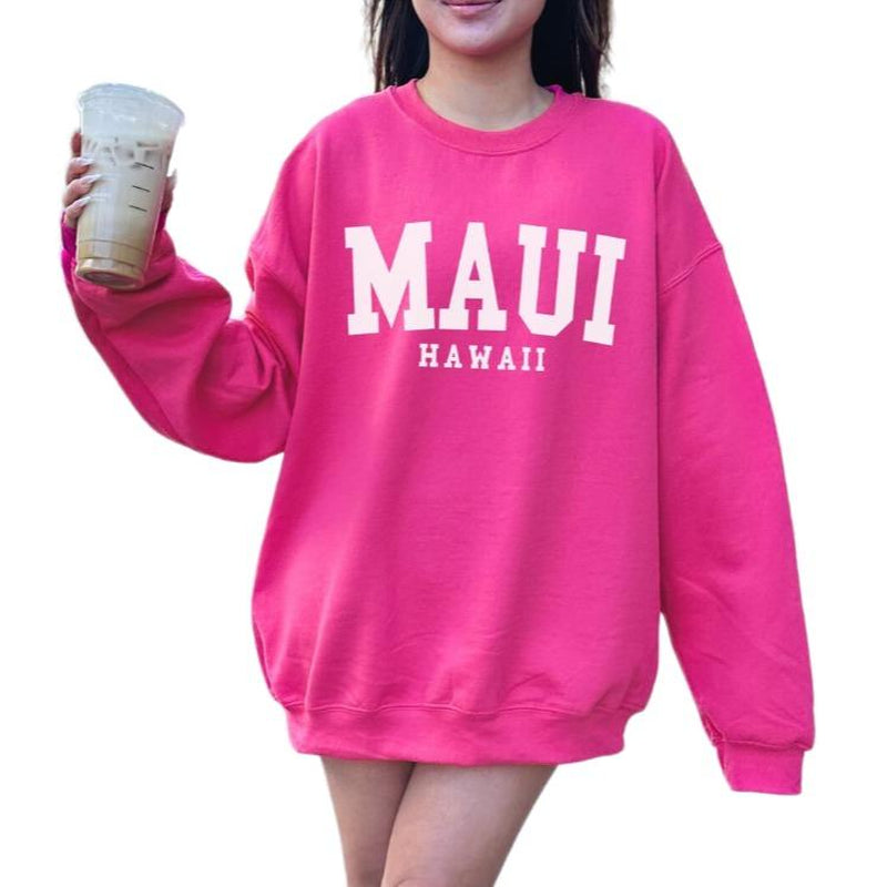 Maui Hawaii Sweatshirt, Trendy Preppy Sweatshirt, Aesthetic College Crewneck