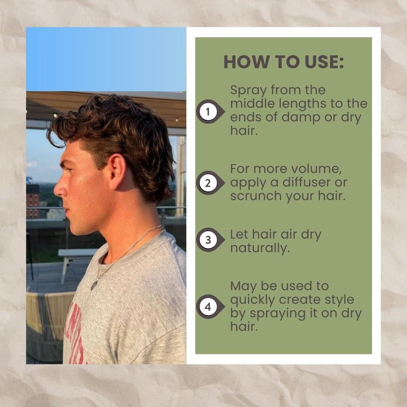 Sea Salt Spray Coconut Scented by Del Océano | Instant Volume & Texture | for Women & Men | 100Ml