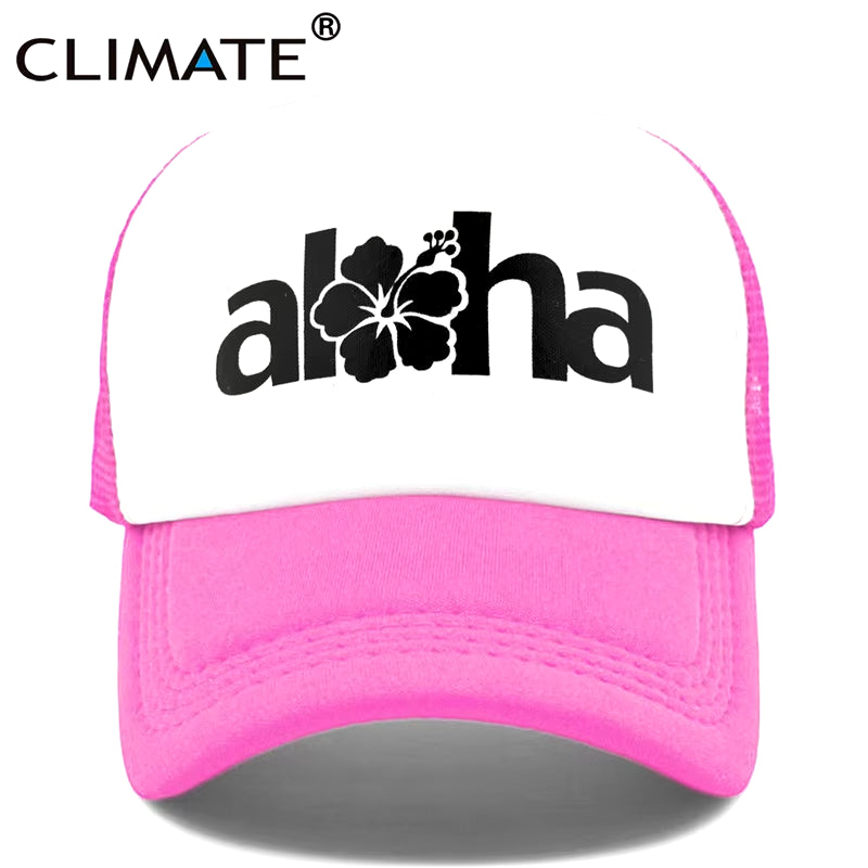 Women Men Aloha Cap New Seaside Aloha Flower Hat Cap Beach Hip Hop Baseball Trucker Mesh Cool Caps Hat for Man Women