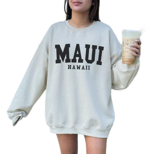Maui Hawaii Sweatshirt, Trendy Preppy Sweatshirt, Aesthetic College Crewneck
