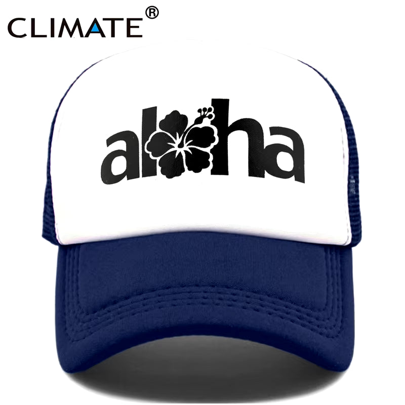 Women Men Aloha Cap New Seaside Aloha Flower Hat Cap Beach Hip Hop Baseball Trucker Mesh Cool Caps Hat for Man Women