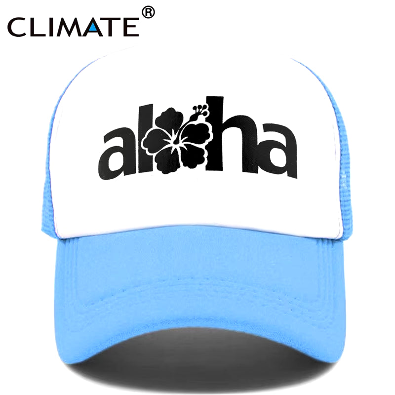 Women Men Aloha Cap New Seaside Aloha Flower Hat Cap Beach Hip Hop Baseball Trucker Mesh Cool Caps Hat for Man Women
