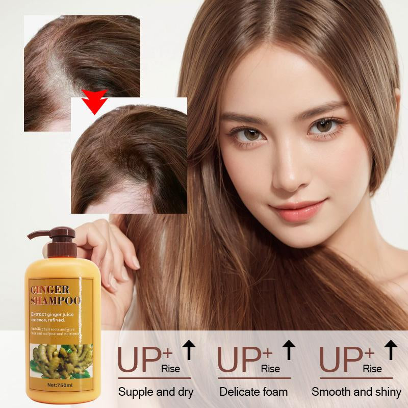 [FDA Approved] 750Ml Ginger Hair Shampoo Fast Regrowth Hair Thick Anti-Hair Loss Anti-Dandruff Anti-Itching Shampoo Conditioner Haircare Cleansing Cleanser