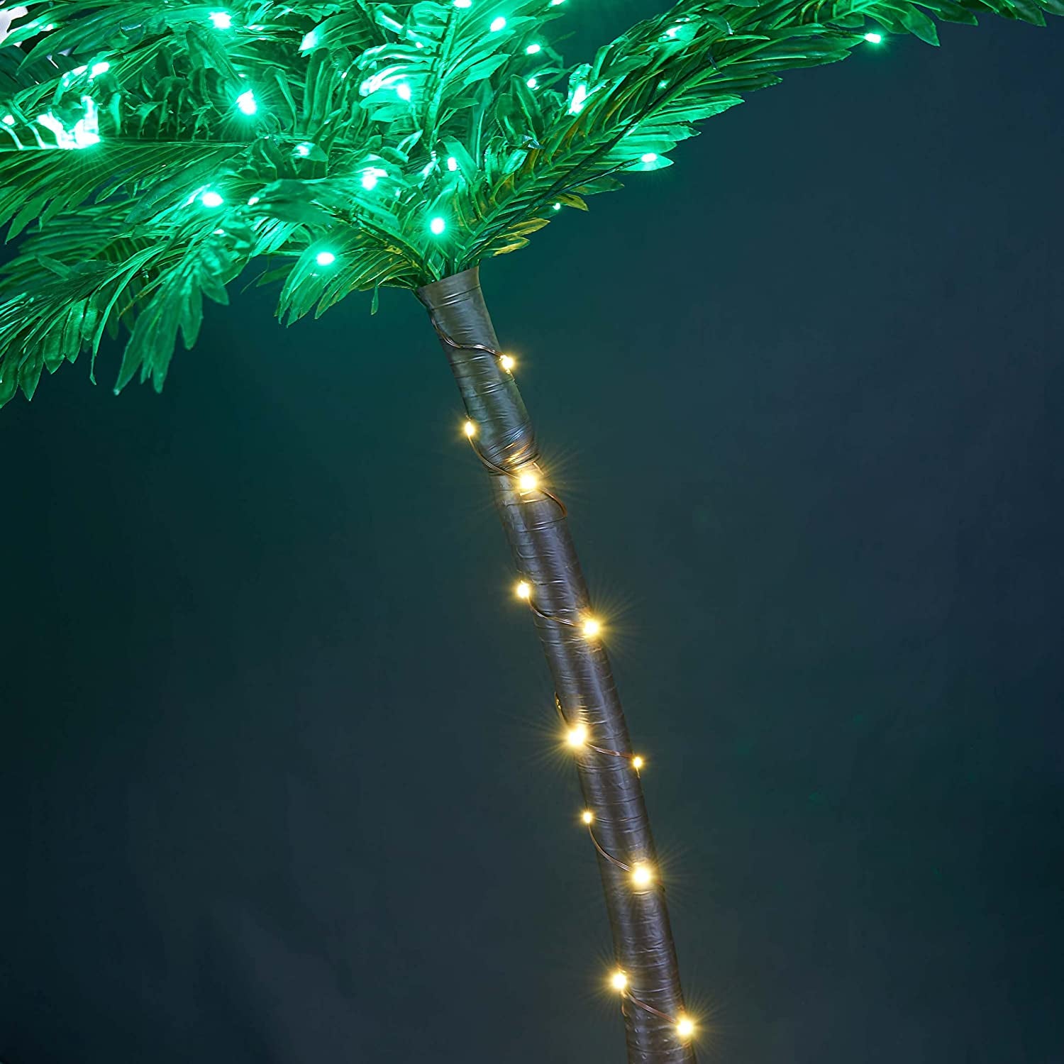 5FT Artificial Lighted Palm Tree, 56LED Lights, Decoration for Home,Party, Christmas, Nativity, outside Patio