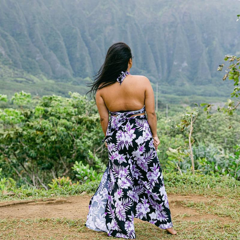 Bright Hibiscus Wrap Pants and Top Set, Made in Hawaii