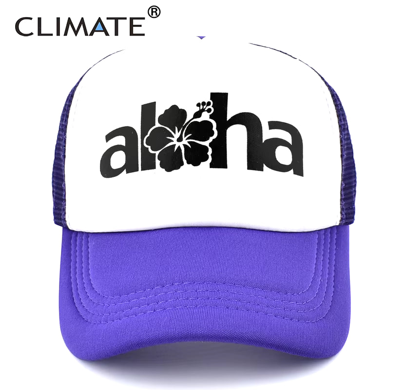 Women Men Aloha Cap New Seaside Aloha Flower Hat Cap Beach Hip Hop Baseball Trucker Mesh Cool Caps Hat for Man Women