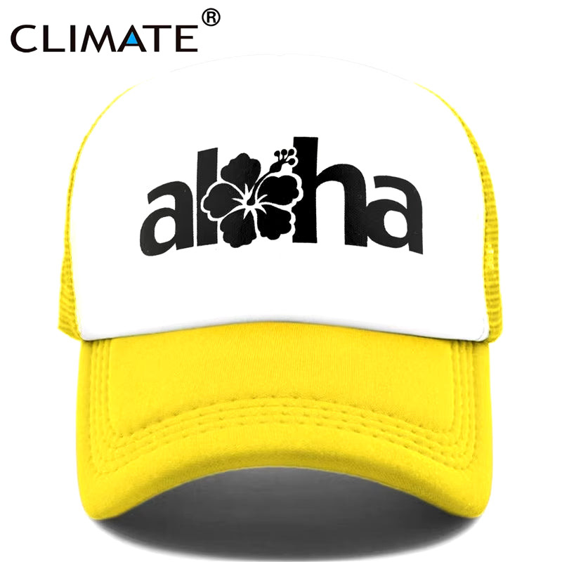 Women Men Aloha Cap New Seaside Aloha Flower Hat Cap Beach Hip Hop Baseball Trucker Mesh Cool Caps Hat for Man Women