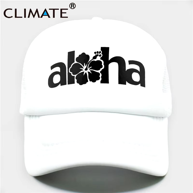 Women Men Aloha Cap New Seaside Aloha Flower Hat Cap Beach Hip Hop Baseball Trucker Mesh Cool Caps Hat for Man Women