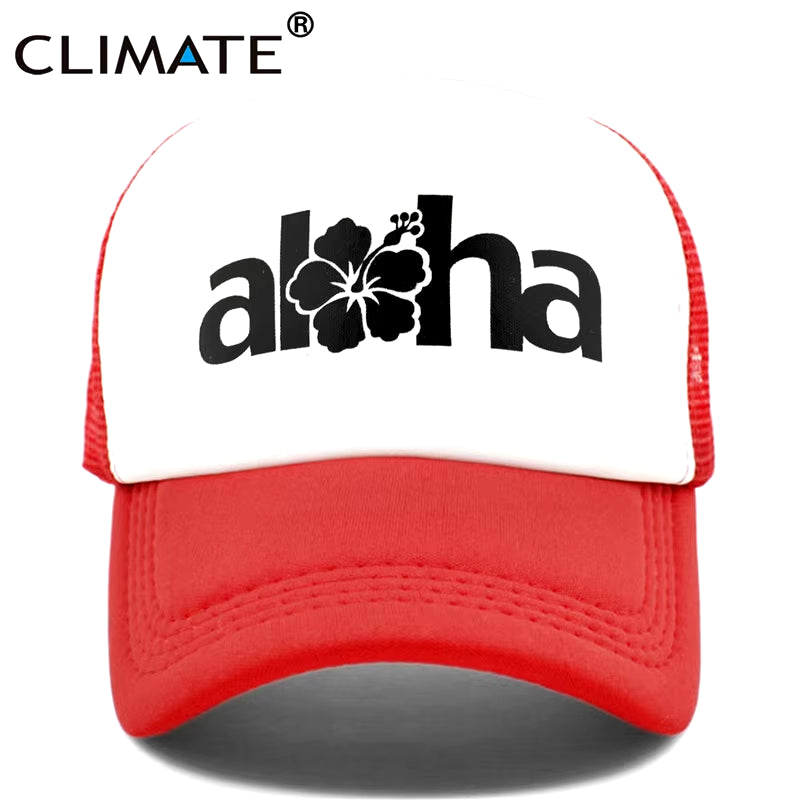 Women Men Aloha Cap New Seaside Aloha Flower Hat Cap Beach Hip Hop Baseball Trucker Mesh Cool Caps Hat for Man Women