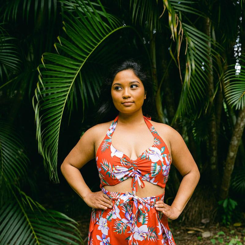 New Orchid Wrap Pants and Top Set, Made in Hawaii