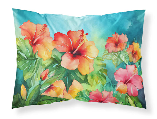 Hawaii Hawaiian Hibiscus in Watercolor Standard Pillowcase