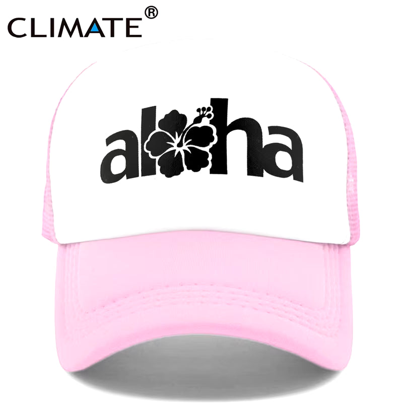 Women Men Aloha Cap New Seaside Aloha Flower Hat Cap Beach Hip Hop Baseball Trucker Mesh Cool Caps Hat for Man Women