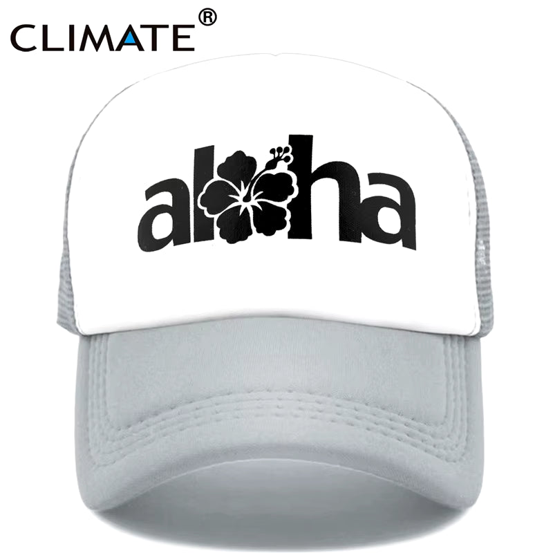 Women Men Aloha Cap New Seaside Aloha Flower Hat Cap Beach Hip Hop Baseball Trucker Mesh Cool Caps Hat for Man Women