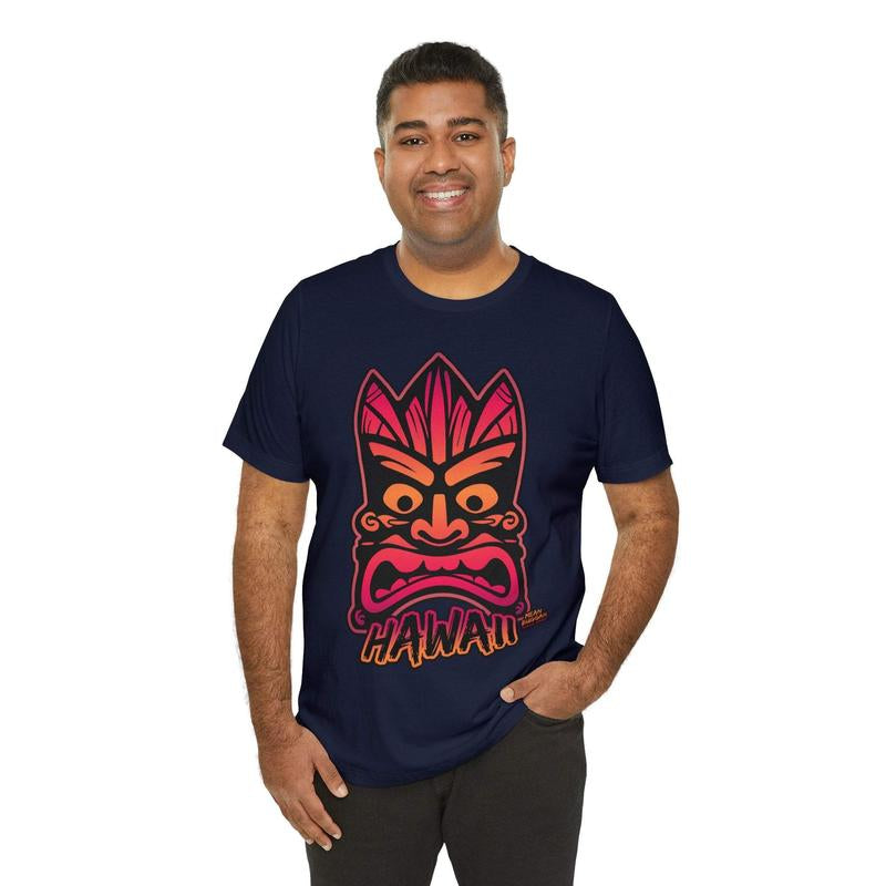 Crazed Tiki Totem - Hawaii - Unisex Jersey Short Sleeve Tee - Bella Canvas 3001