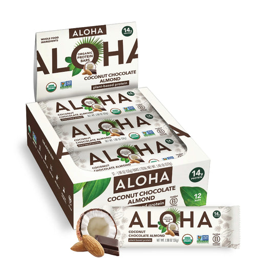 Plant Based Protein Bars, Coconut Chocolate Almond, 14G Protein (Pack of 12)